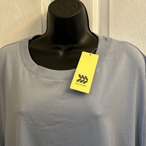 NWT All in Motion Plus Size 3X Blue Supima Cotton Short Sleeve T-Shirt Top - Picture 8 of 16